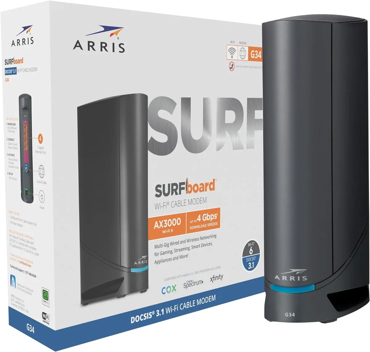 ARRIS ARRIS Surfboard G34 DOCSIS 3.1 AX3000 Wi-Fi 6 modem — product photo