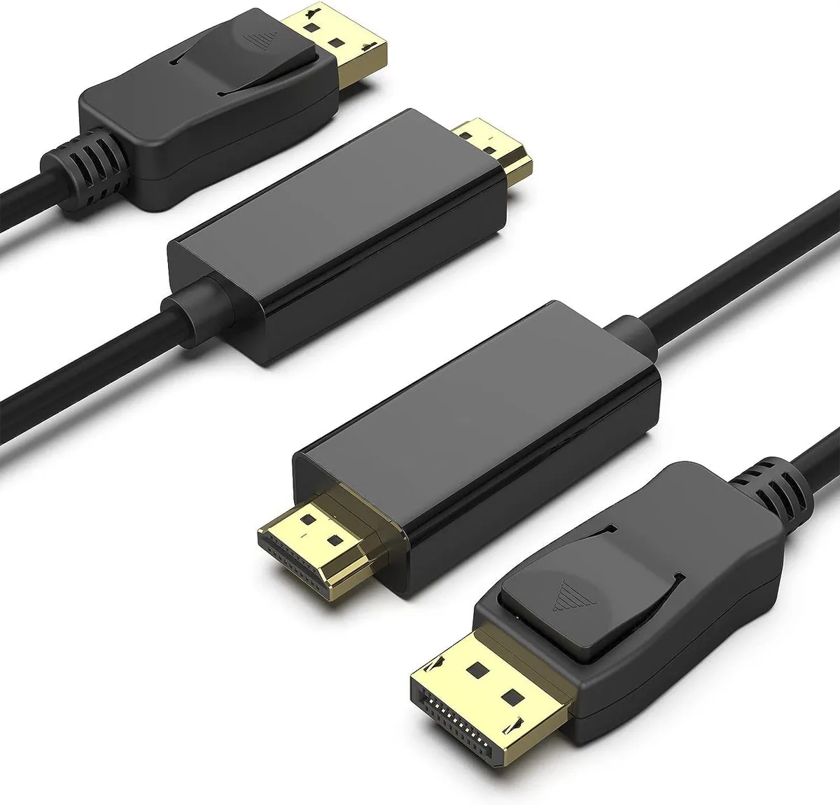 Corn Electronics Corn Electronics DisplayPort to HDMI cable 6 ft 2-pack 4K@30Hz Uni-Direction Gold-Plated — product photo