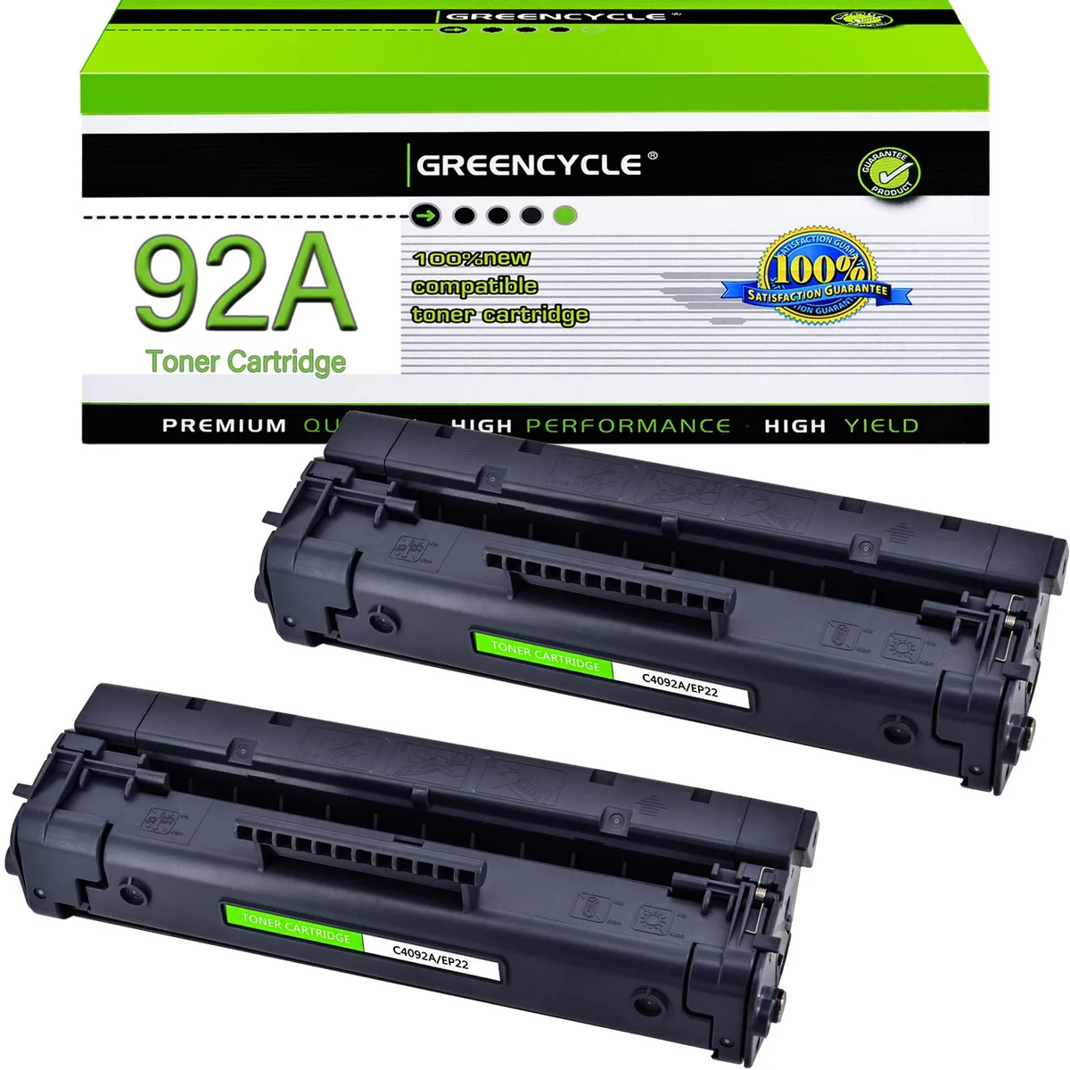 GREENCYCLE GREENCYCLE C4092A 92A Compatible Toner Cartridge 2 Pack Black — product photo