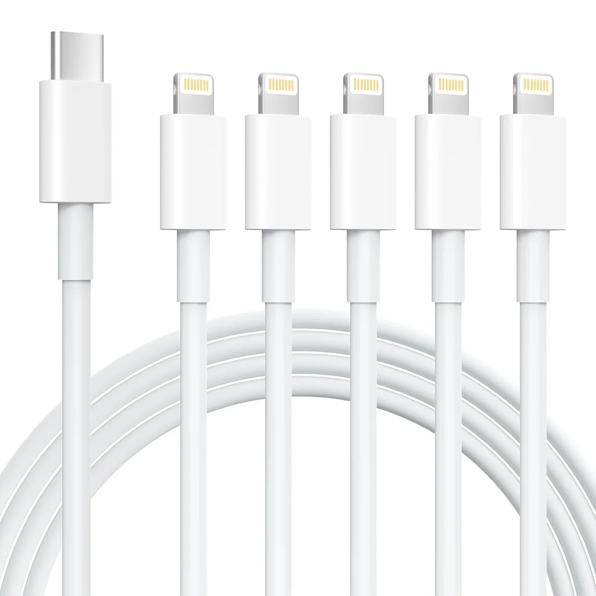 MCHOSE MCHOSE USB-C to Lightning Cable 5 Pack 6FT MFi Certified — product photo
