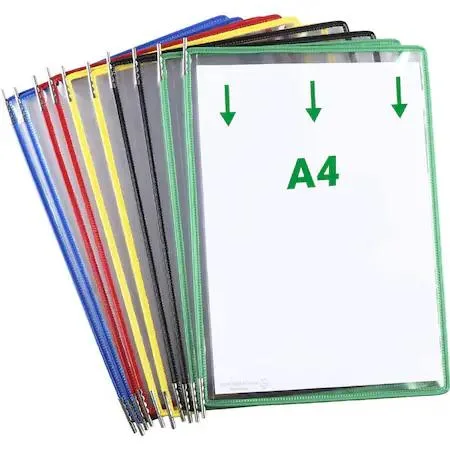 Tarifold, Inc. Tarifold, Inc. P090A4 Assorted Color A4 Display Pockets 10 Pack easel pad — product photo