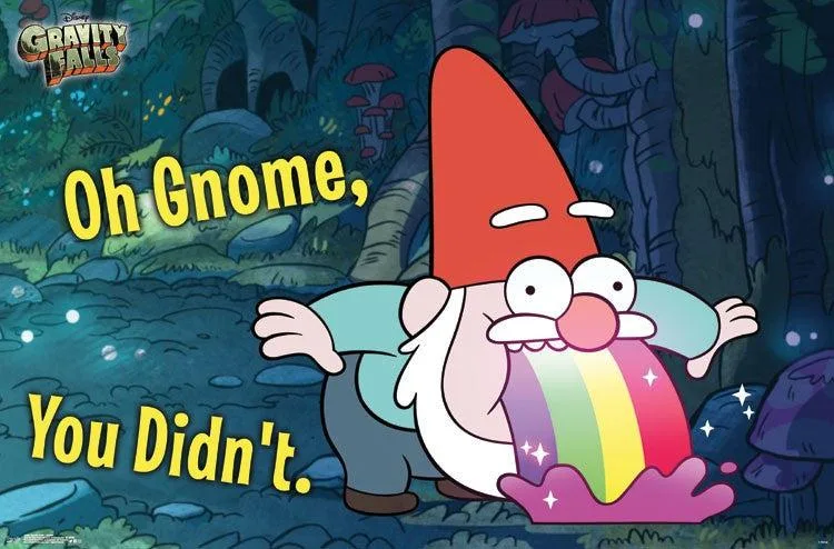 Gravity Falls Gnome poster print on heavy paper, 34 by 22 inches