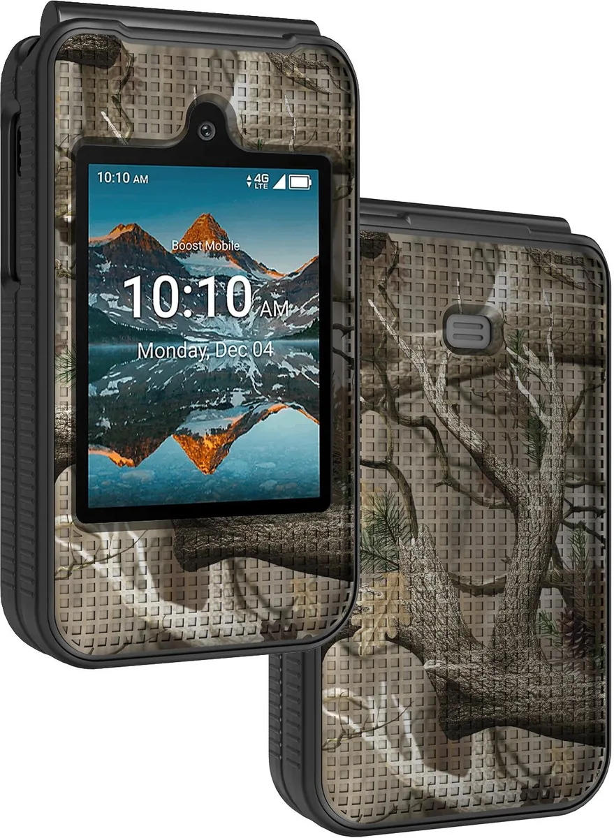 Nakedcellphone Nakedcellphone Grid-Textured Hard Case for Iris Easy Flip / Summit Flip - Bush Camo — product photo