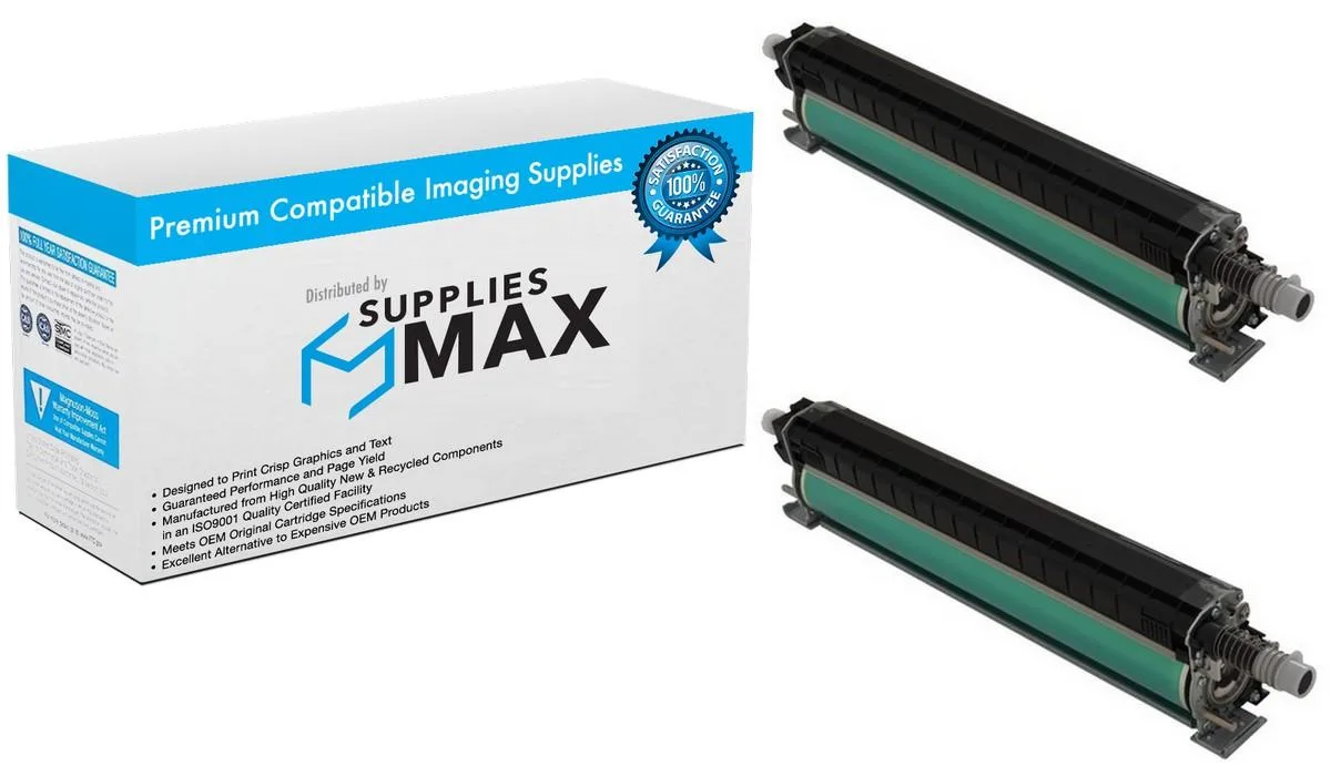 SuppliesMax SuppliesMax KNMA5WH0Y0K_2PK Black Drum Unit 2 Pack 410000 Pages — product photo