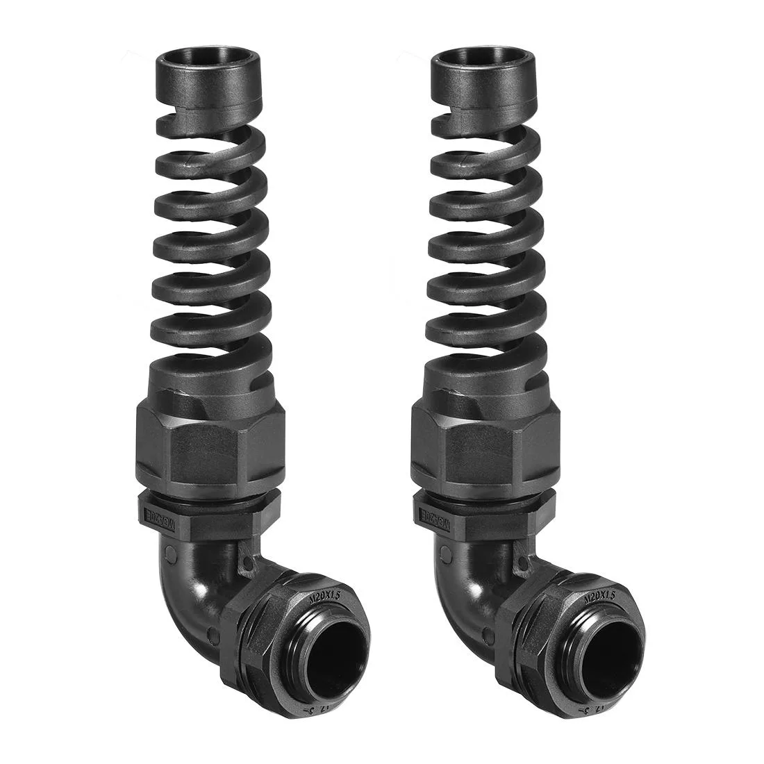 Unique-Bargains Unique-Bargains M20 Cable Gland 90° IP68 Nylon Strain Relief 9-14mm 2pcs — product photo