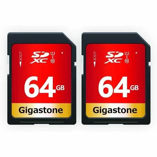 Gigastone Corporation Gigastone Corporation 64GB 2 Pack SDXC UHS-I U1 Class 10 Memory Card — product photo