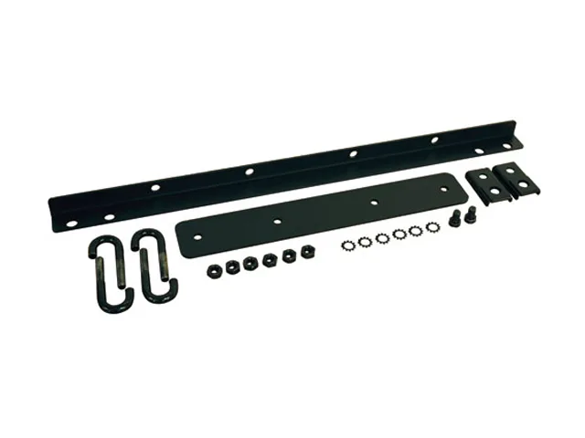 Metal bracket kit with screws and bolts for mounting cable ladder to rack or wall