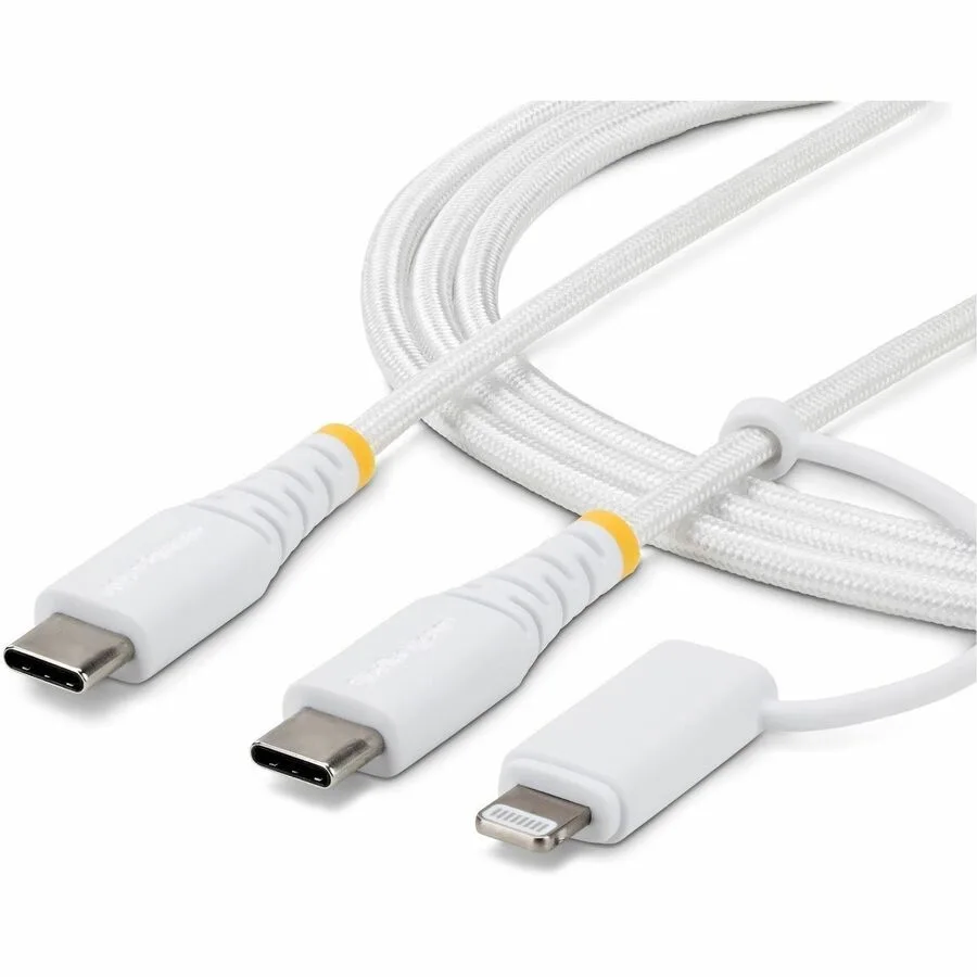 STARTECH STARTECH 1m 2-in-1 Rugged USB-C Charging Cable with Lightning Adapter 30W/60W — product photo