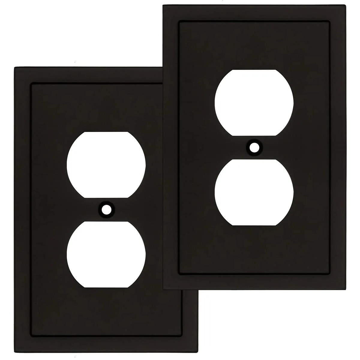  W802V-BK-2 Single Duplex 2PK Matte Black Switch Plate — product photo
