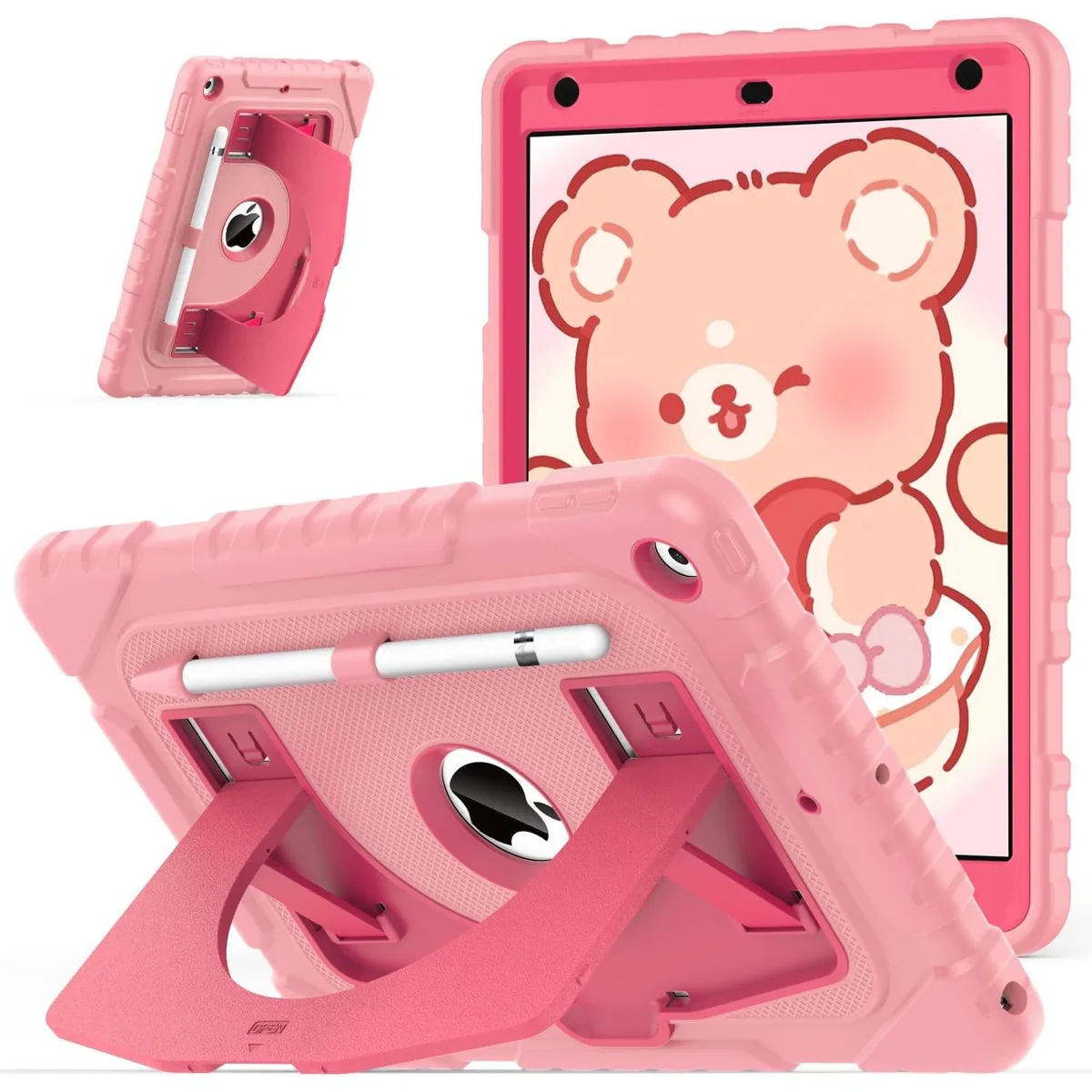 OKP OKP 2 in 1 Accessory for iPad 9th/8th/7th Gen 10.2 Inch Pink+Rose Red — product photo