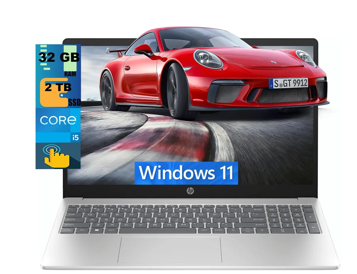 HP HP 15 laptop i5-1334U 32GB 2TB 15.6" FHD touch Silver — product photo