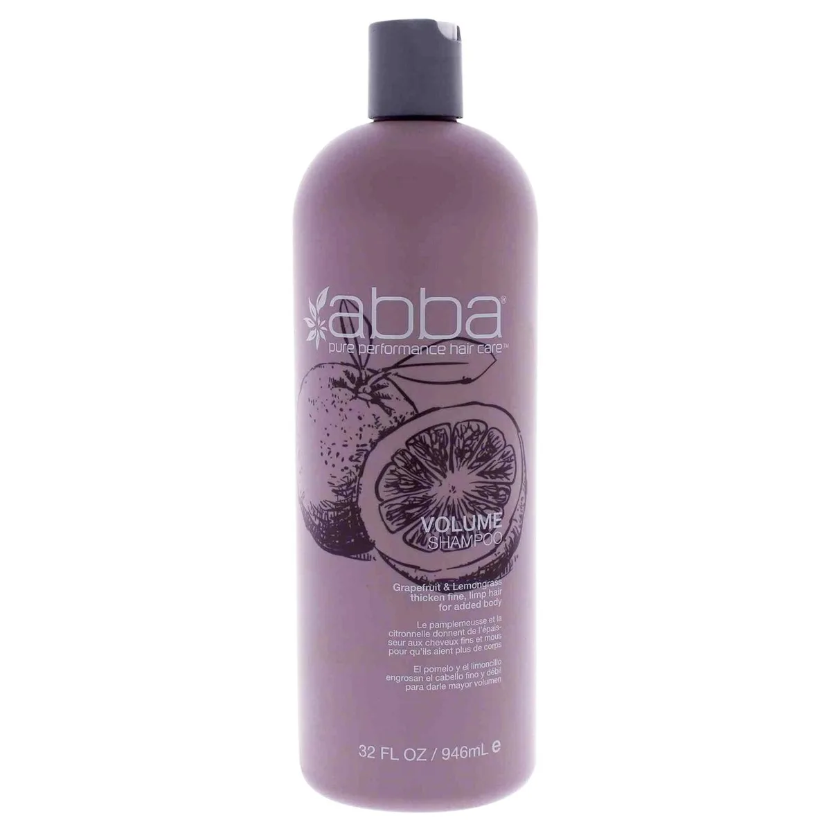 Large white plastic shampoo bottle with blue label and pump dispenser