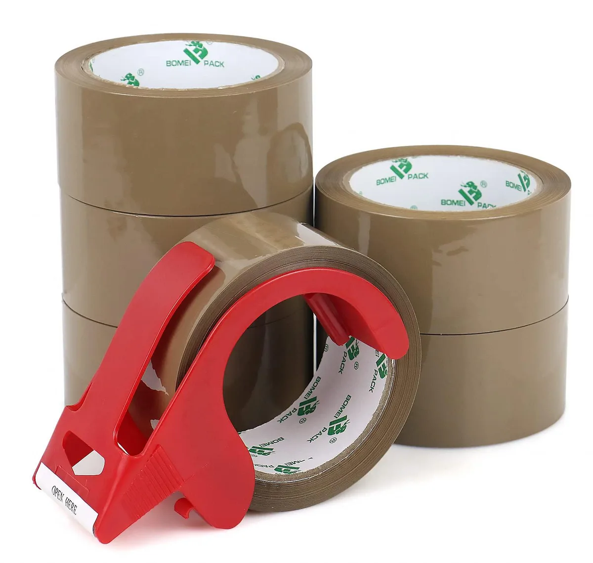  Brown Packing Tape 2.4 Mil 1.88 Inch x 60 Yards 6 Rolls — product photo