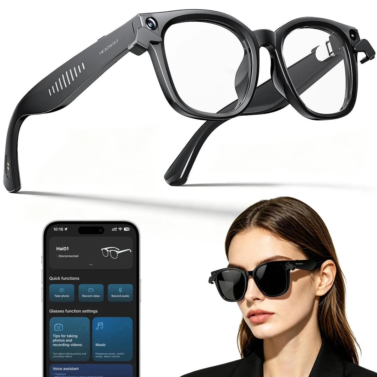 Headwolf Headwolf Hai01 AI Smart Glasses Video Recorder 32GB — product photo