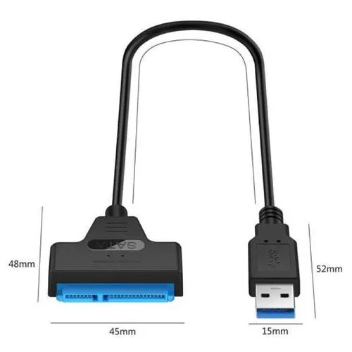 NShi NShi USB 3.0 to 2.5" SATA III adapter cable black 1.2 ft — product photo