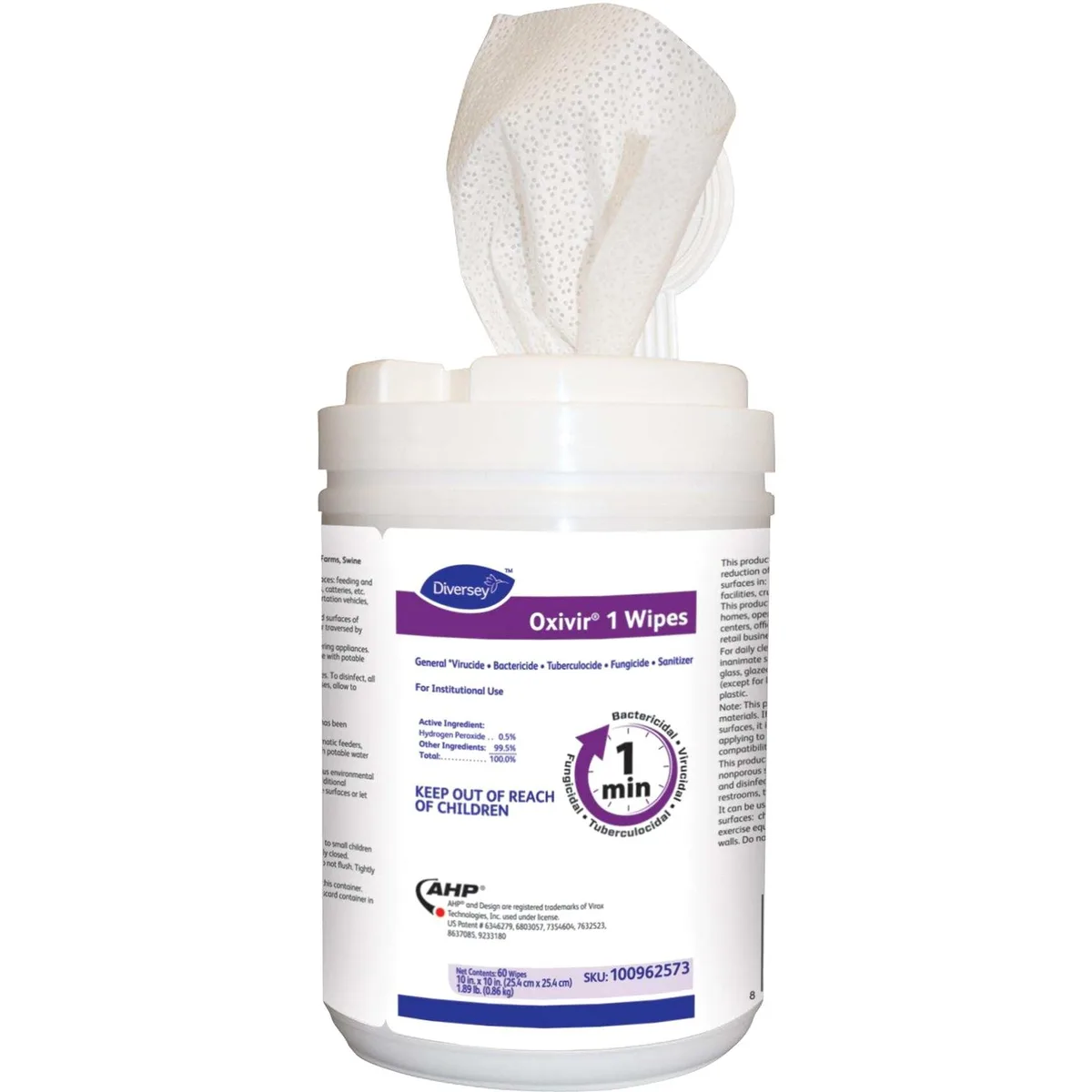 Diversey Diversey One-Step Disinfectant Cleaning Wipes Cherry Almond 60/Pack 12 Packs 100962573 — product photo