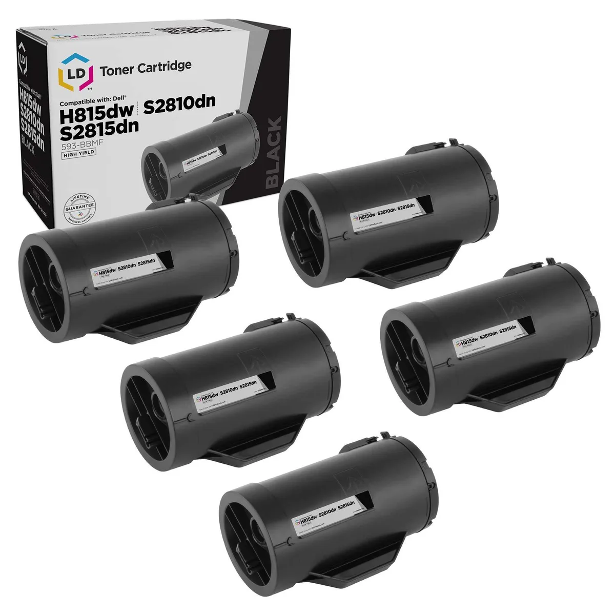 LD Products LD Products 593-BBMF 47GMH High Yield Black Toner Cartridge 5-Pack — product photo