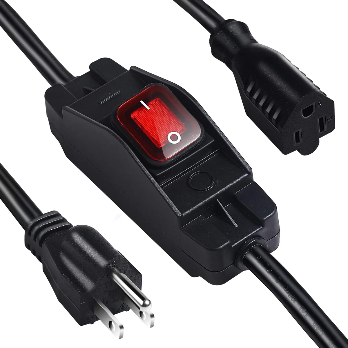  Makevivi Outdoor Waterproof On/Off Switch Extension Cord 6 ft Black — product photo