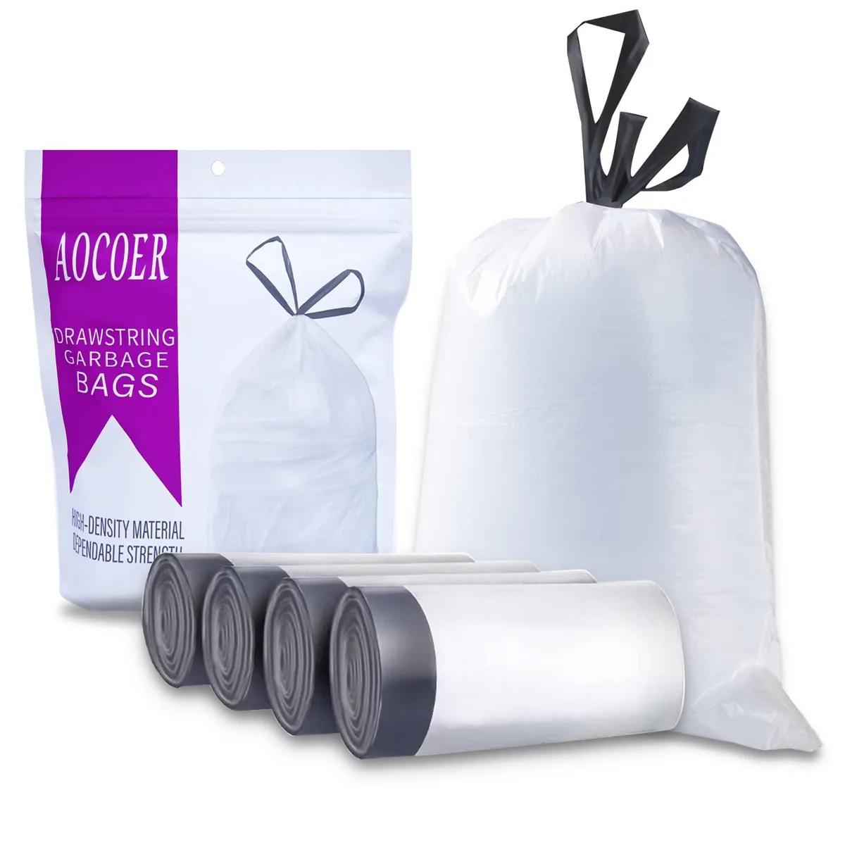Aocoer 8 Gallon Drawstring Trash Bags 45 Count — product photo