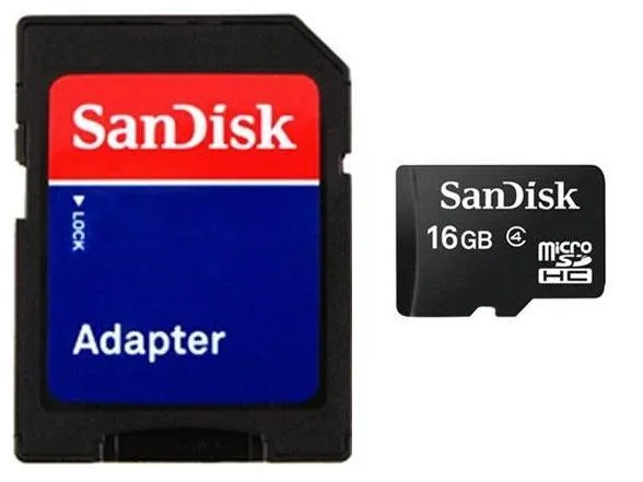 SanDisk SanDisk 16GB microSDHC Class 4 with SD adapter — product photo