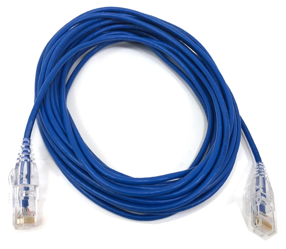 Micro Connectors Micro Connectors 14 ft Ultra Slim CAT 6 Patch Cable 28AWG Blue — product photo