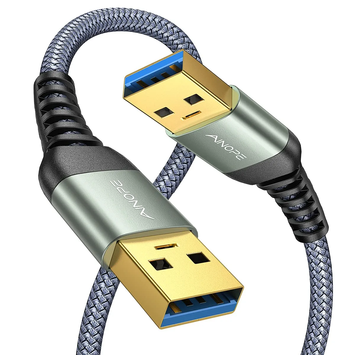 Kootion Kootion USB 3.0 A to A Male Cable 3.3Ft Grey 2 Pack — product photo