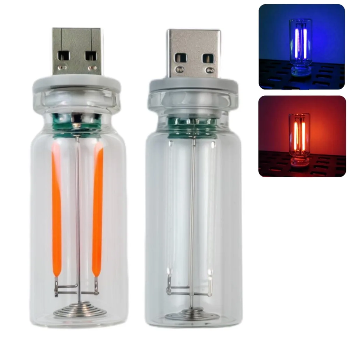  2-Pack Red Blue Dimmable USB Touch Control Glass Interior Car Lights — product photo