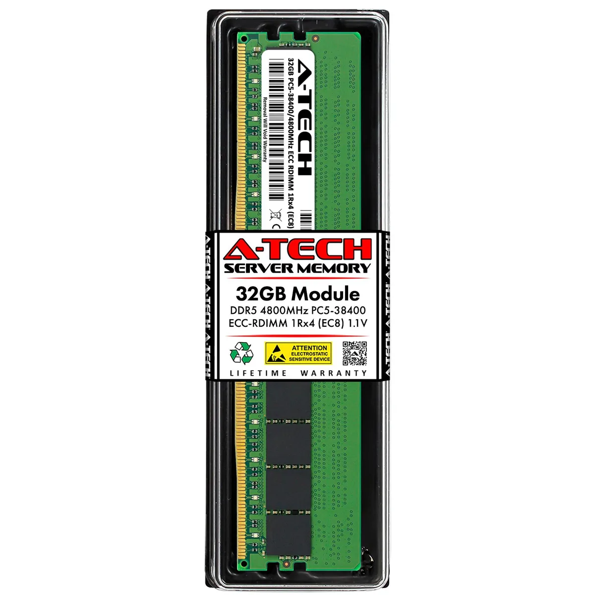 A-Tech A-Tech 32GB DDR5-4800 ECC RDIMM 1Rx4 Samsung M321R4GA0BB0-CQKET EC8 Server RAM — product photo