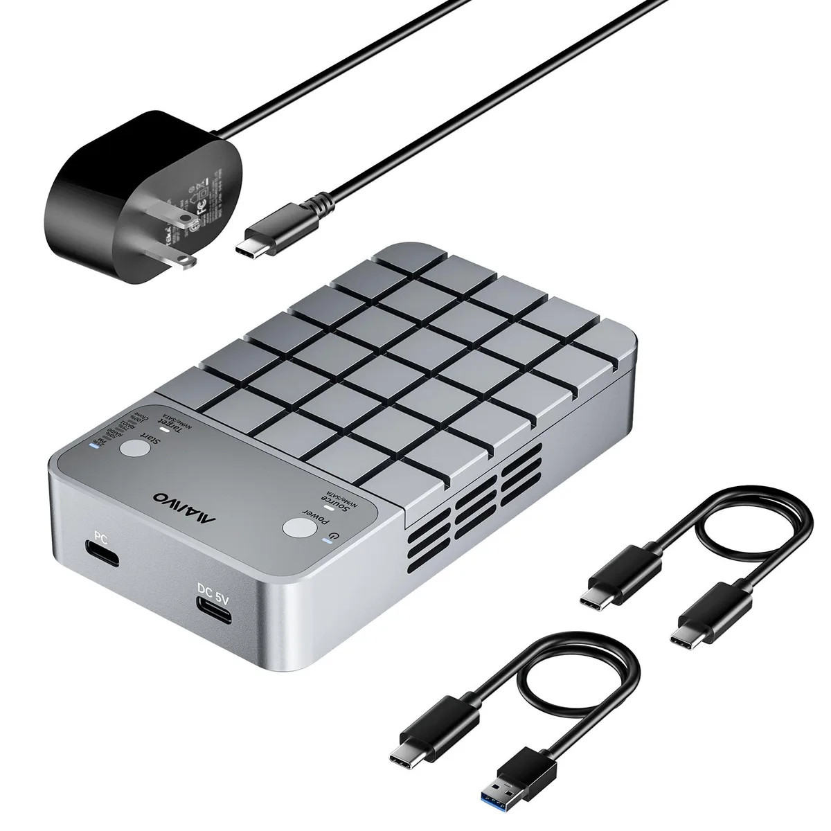 MAIWO MAIWO K2042P3 Dual Bay M.2 NVMe SATA RAID Enclosure 20Gbps USB-C — product photo