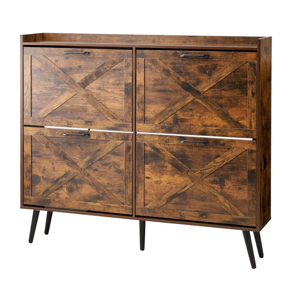 VEVOR VEVOR Shoe Cabinet 4 Flip Drawers Brown 1200×240×1050 mm — product photo