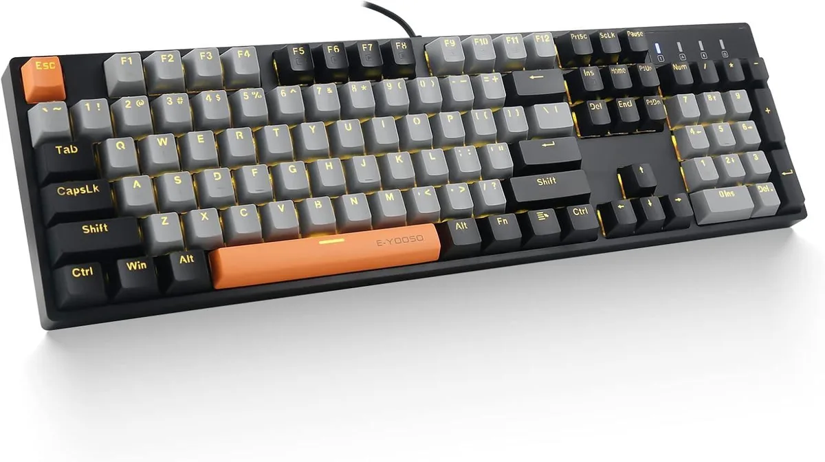 Redragon Z-14 Wired Mechanical Gaming Keyboard Hot Swappable Red Switch Yellow LED 104 Key — product photo