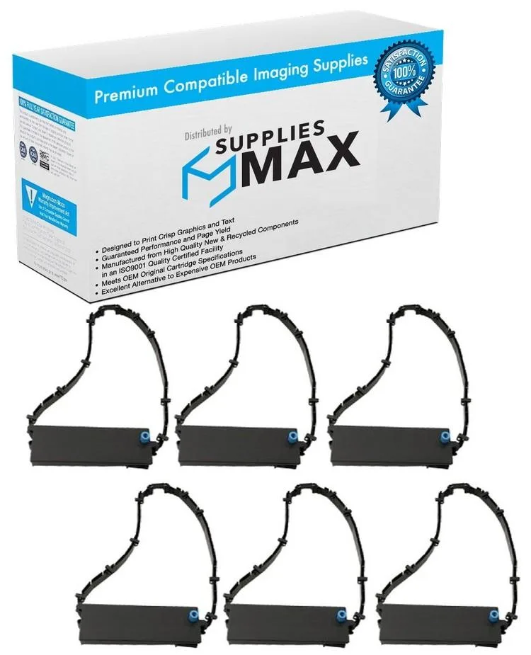 SuppliesMax SuppliesMax IBM 1040440 Compatible Printer Ribbon Black 6 Pack — product photo