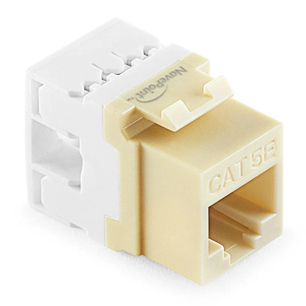 NavePoint NavePoint Cat5e Keystone Jack 180° Ivory 25-Pack — product photo