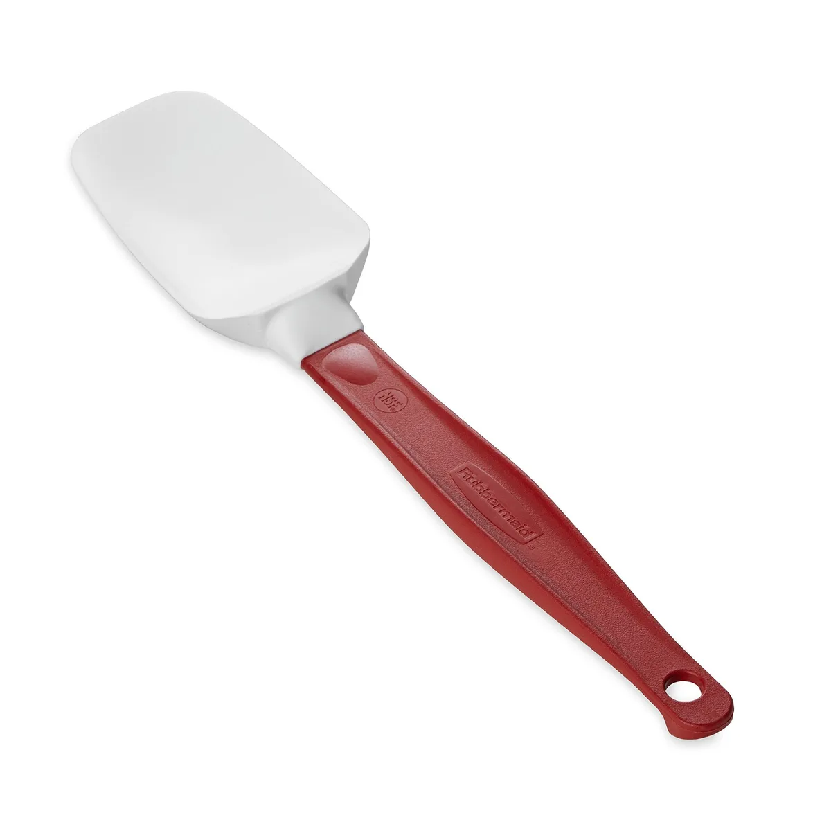 Red silicone spatula with nylon handle, 9.5 inch blade