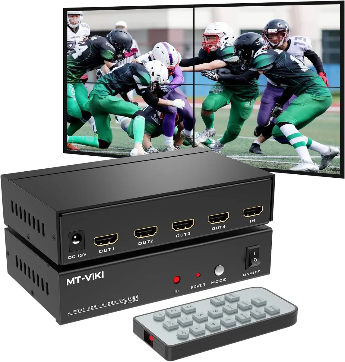 Vszerda Vszerda 4K Video Wall Controller 2x2 KVM Switch 1 HDMI In 4 HDMI Out 4K 30Hz 8 Modes — product photo