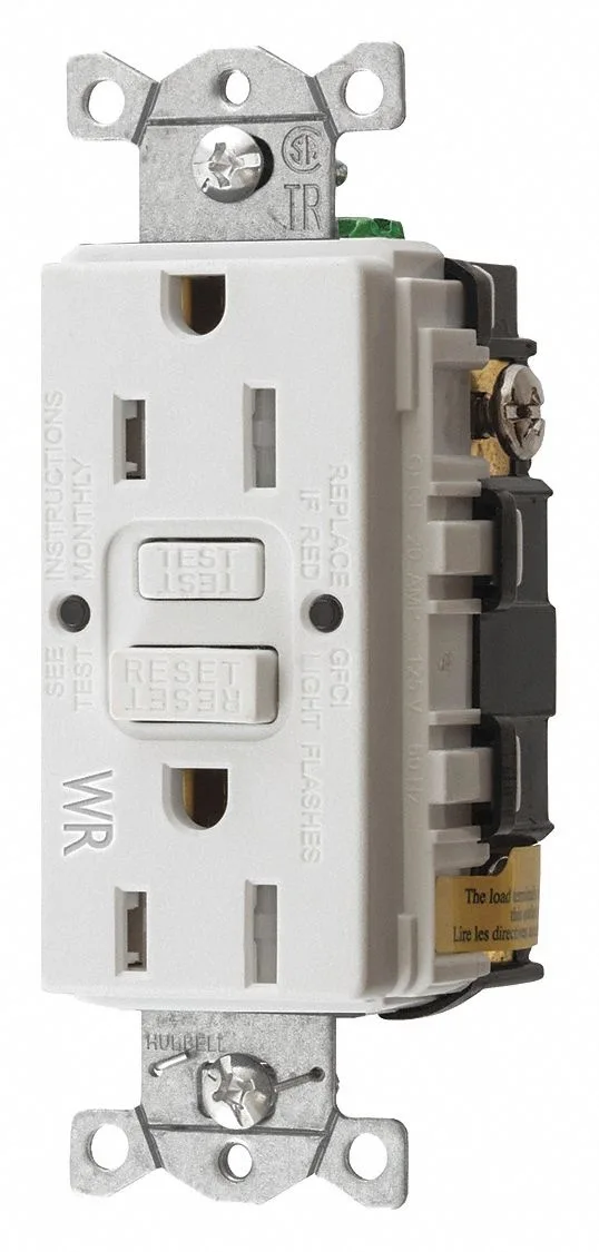 Hubbell Incorporated Hubbell Incorporated GFRTW15W GFCI Receptacle 15A 125VAC 5-15R — product photo