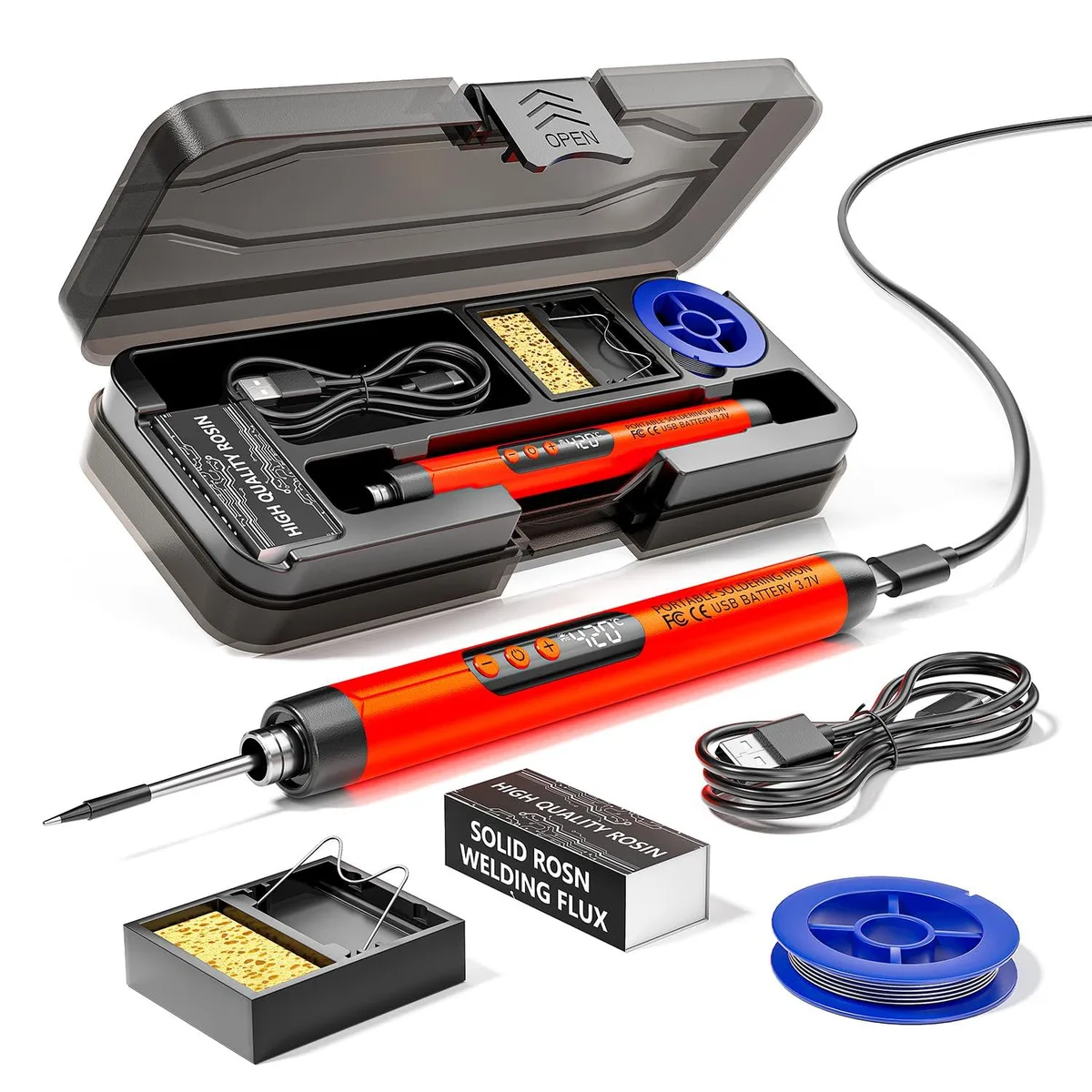 Cordless USB Rechargeable Soldering Iron 10W 400°C — product photo
