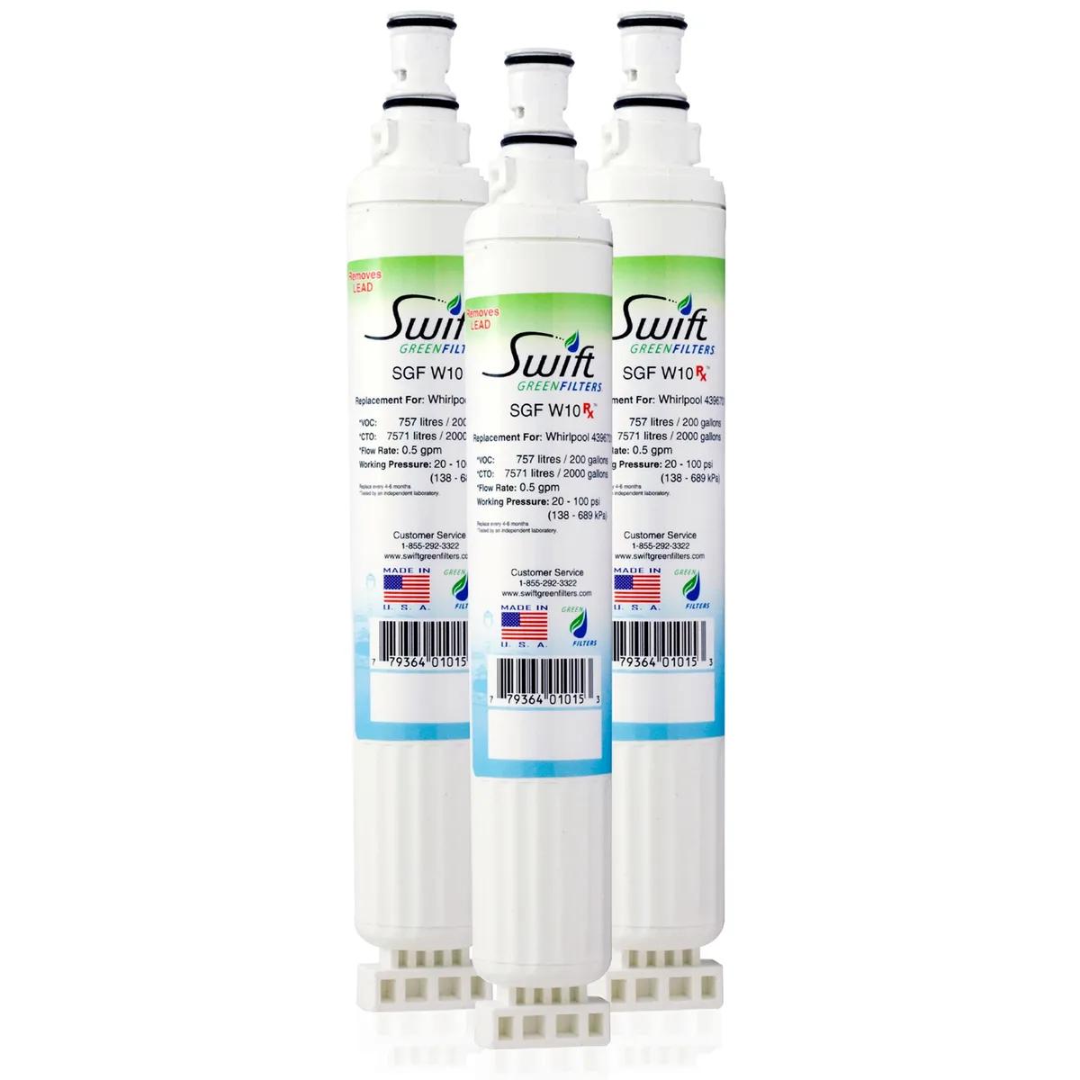 Swift Green Swift Green SGF-W10 Rx Refrigerator Water Filtration 3 Pack — product photo