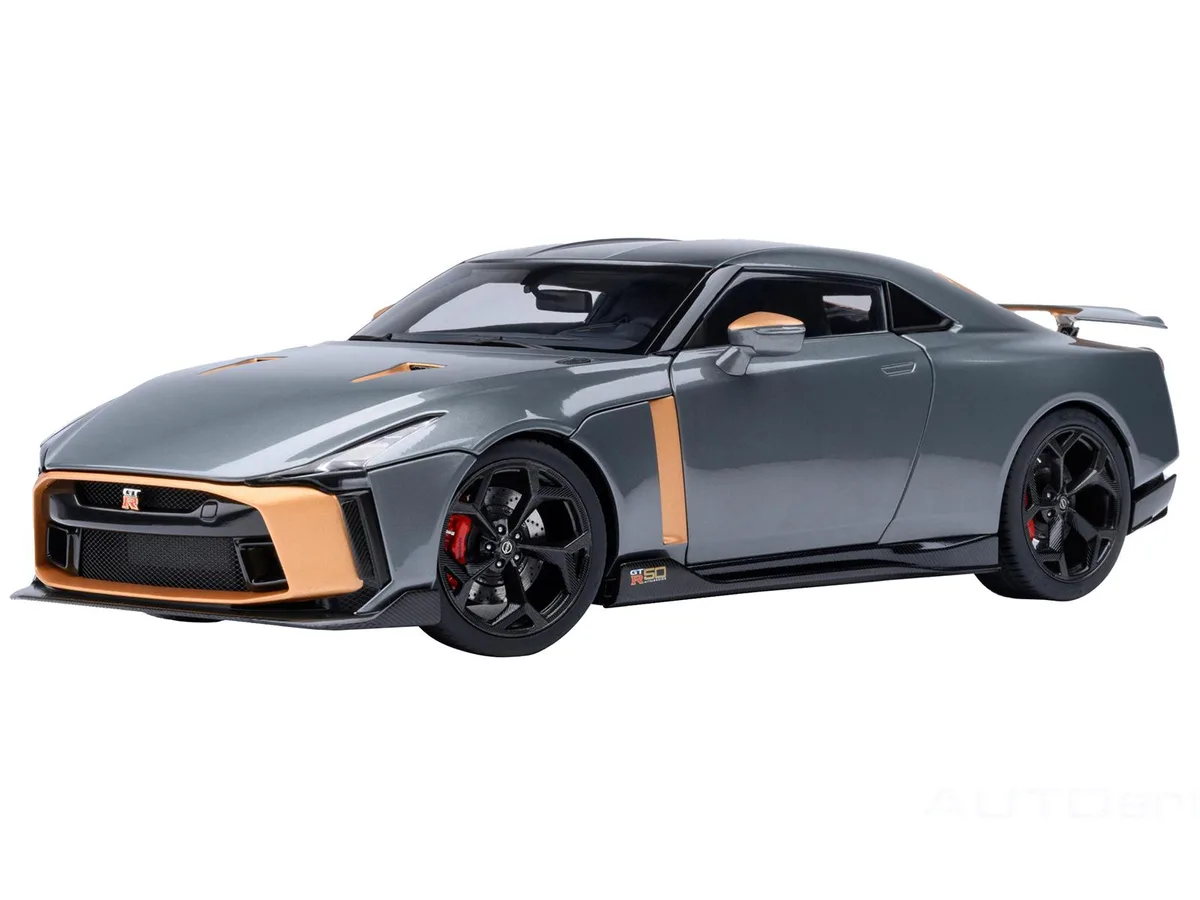 Autoart Autoart Nissan GT-R50 Goodwood Version Liquid Kinetic Gray Gold Accents 1/18 Hobby Collectible — product photo