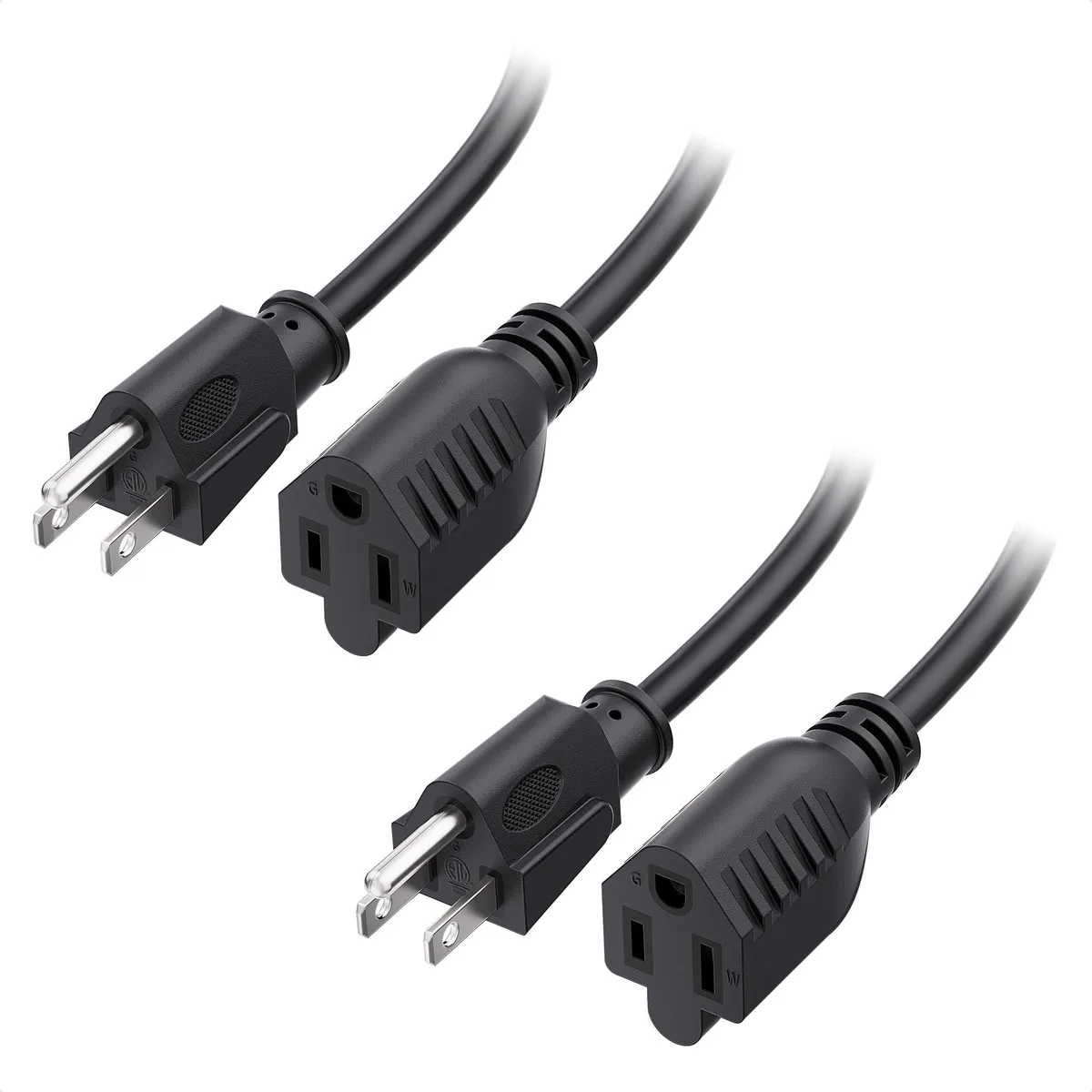 Cable Matters 400001-10x2 2-Pack 16 AWG 13A Power Extension Cord 10ft Black — product photo