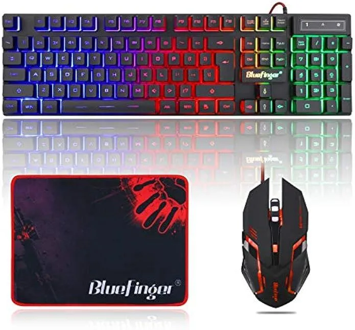 TAURKENAM TAURKENAM RGB Gaming Keyboard 104 Keys 19 Non-Conflict Mouse Combo — product photo