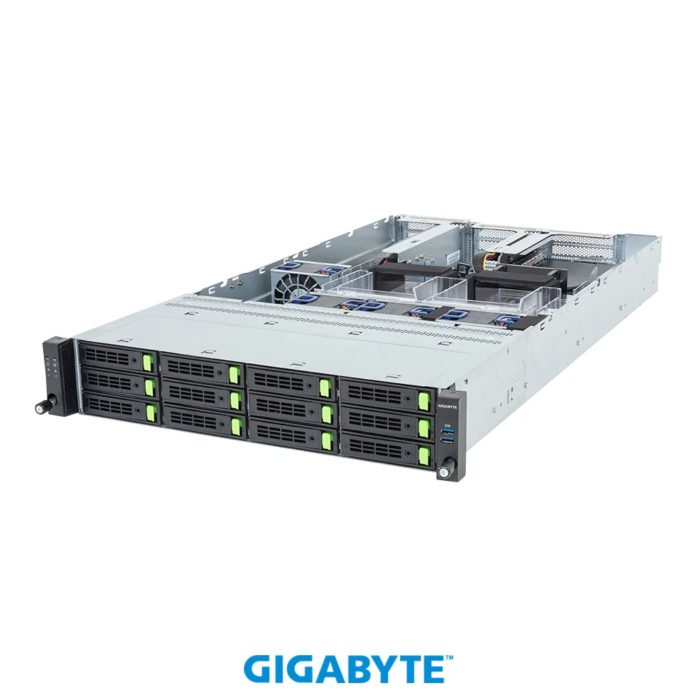 GIGABYTE GIGABYTE R263-ZG0-ACL2 barebone server EPYC 9004 9005 24 DIMMs 4 GPU slots — product photo