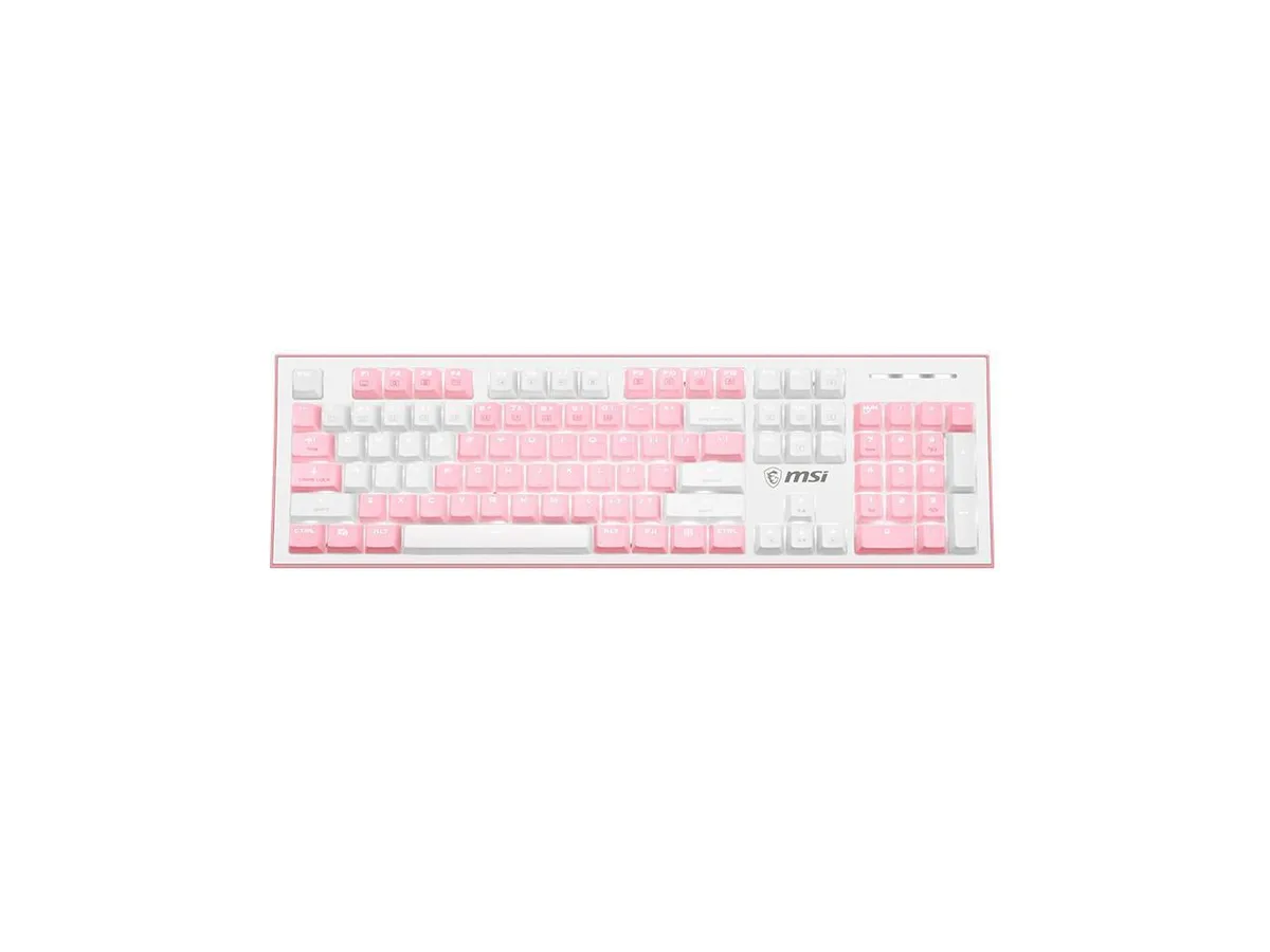 MSI MSI GK50Z PIXEL RGB Gaming Keyboard Pink Red Switch 104 Keys — product photo