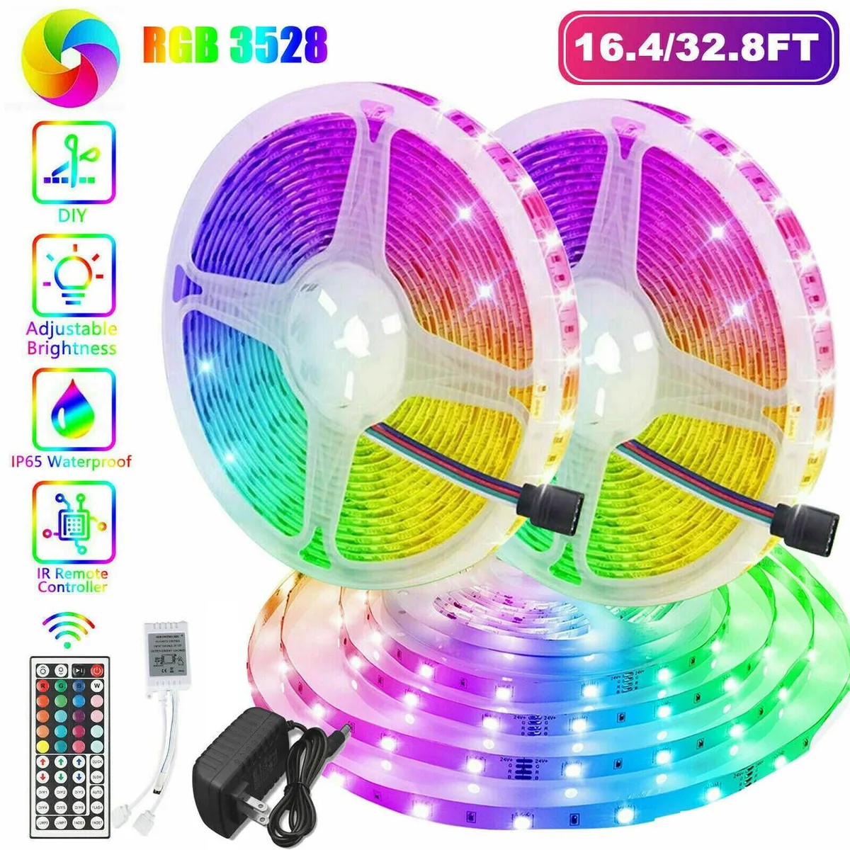 The Perfect Part The Perfect Part 32.8ft LED Strip Light Kit RGB 600 LEDs IP65 3528 — product photo
