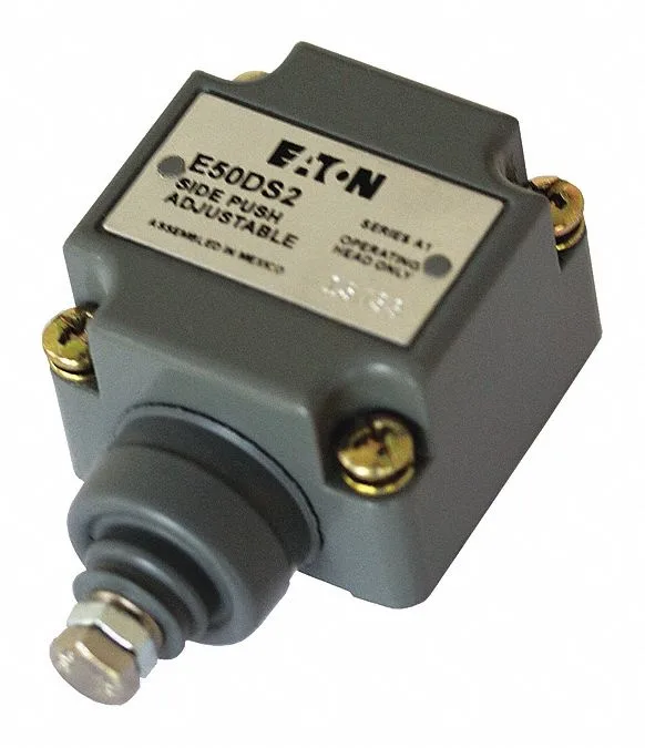 Eaton Cutler-Hammer limit switch head with side plunger actuator, silver metal finish