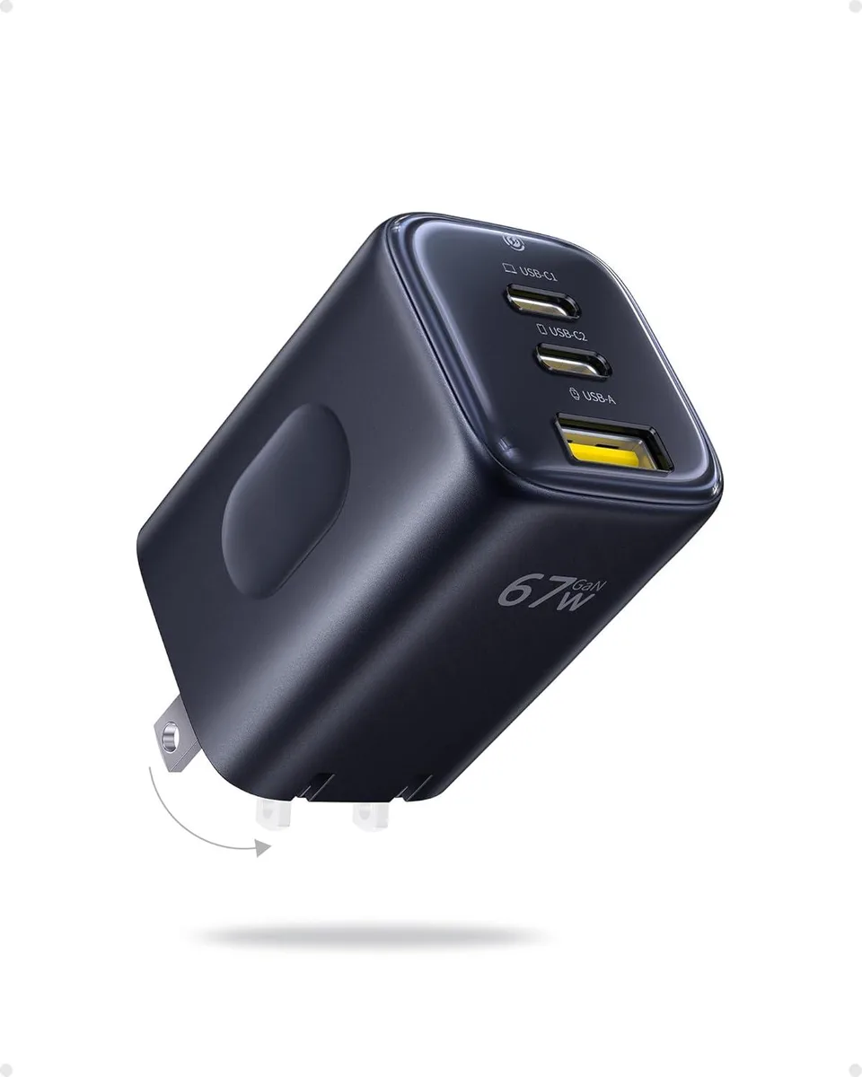 FORIDA FORIDA 67W USB-C charger 3 port foldable plug — product photo