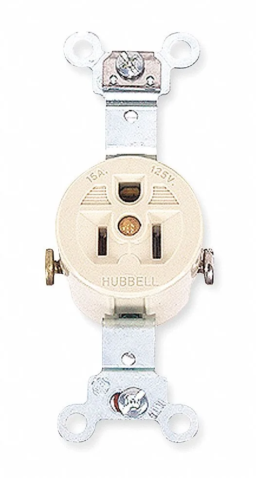 Hubbell Incorporated Hubbell Incorporated HBL5251I 15 A 125V Ivory Receptacle — product photo