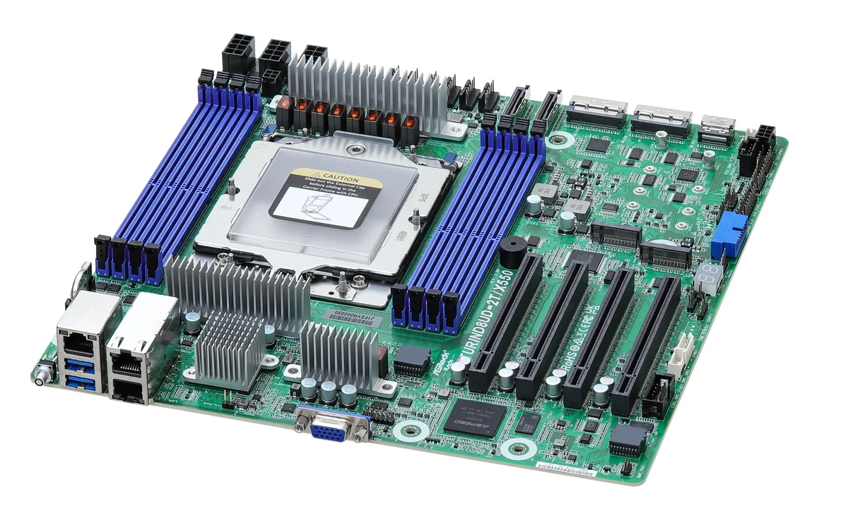 ASRock Rack ASRock Rack TURIND8UD-2T/X550 server motherboard SP5 DDR5 10GbE — product photo