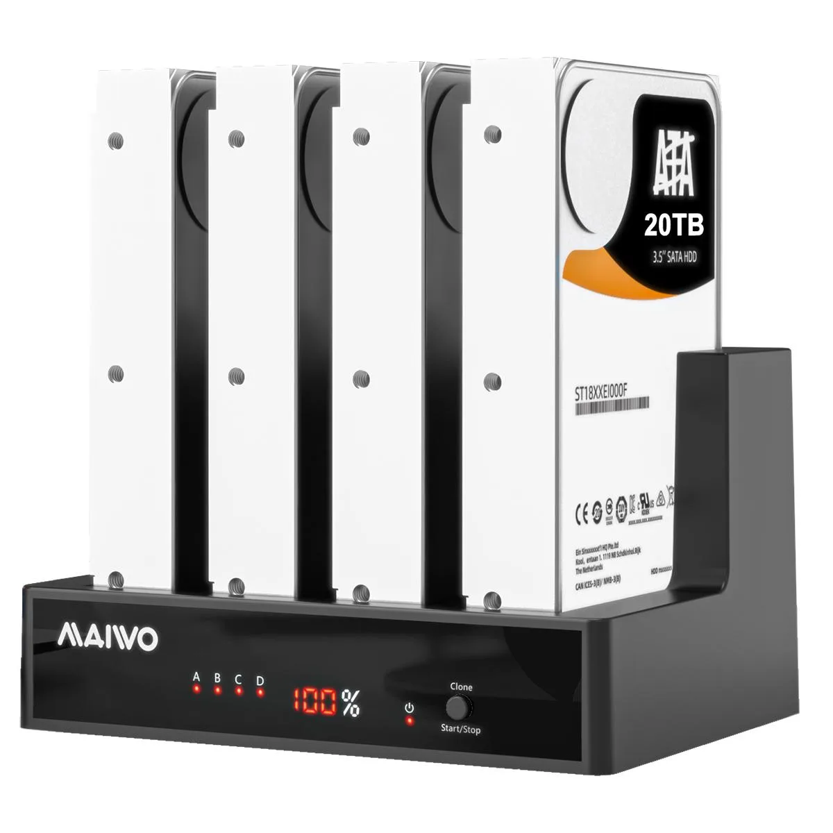 MAIWO MAIWO 4 Bay SATA HDD Docking Station with Offline Clone & Digital Display — product photo