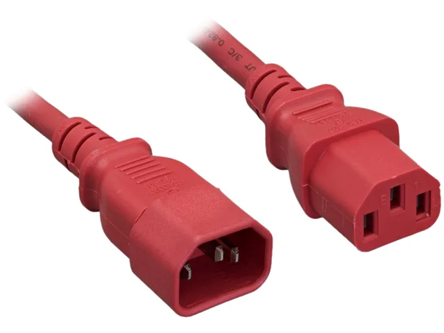 Nippon Labs Nippon Labs 30POW-10W1-02203-RD computer power extension cord 3 ft 18 AWG red C14 to C13 — product photo